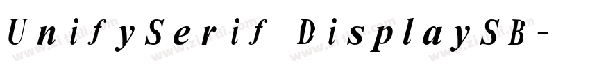UnifySerif DisplaySB字体转换